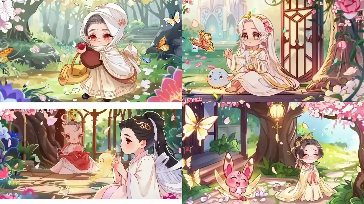 Enchanting Storybook Whimsy: A Harmonious Blend of Anime-Inspired Pastoral Elegance - Midjourney sref style