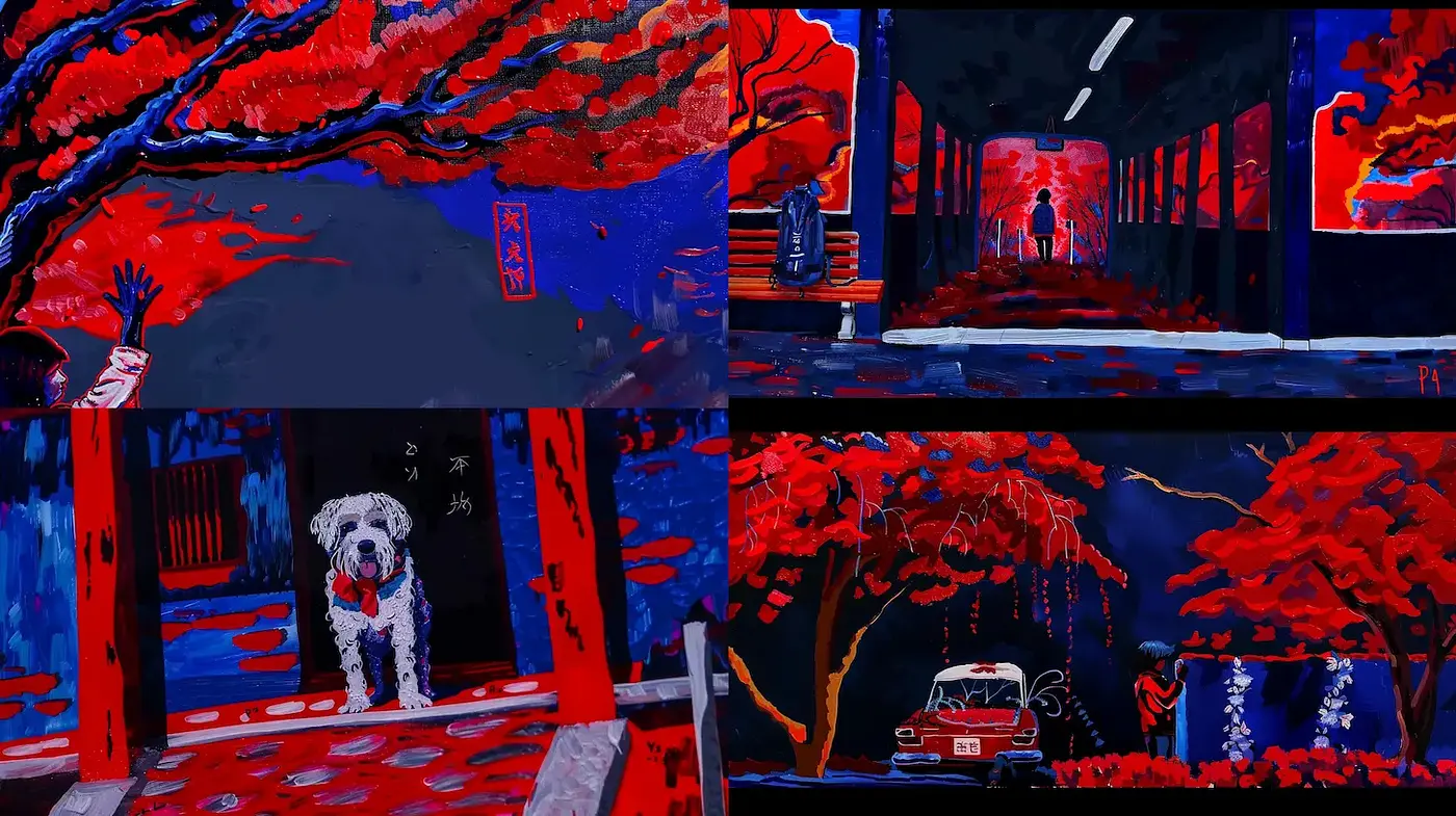 Vibrant, expressive artwork with a surreal and dreamlike quality - Midjourney sref style