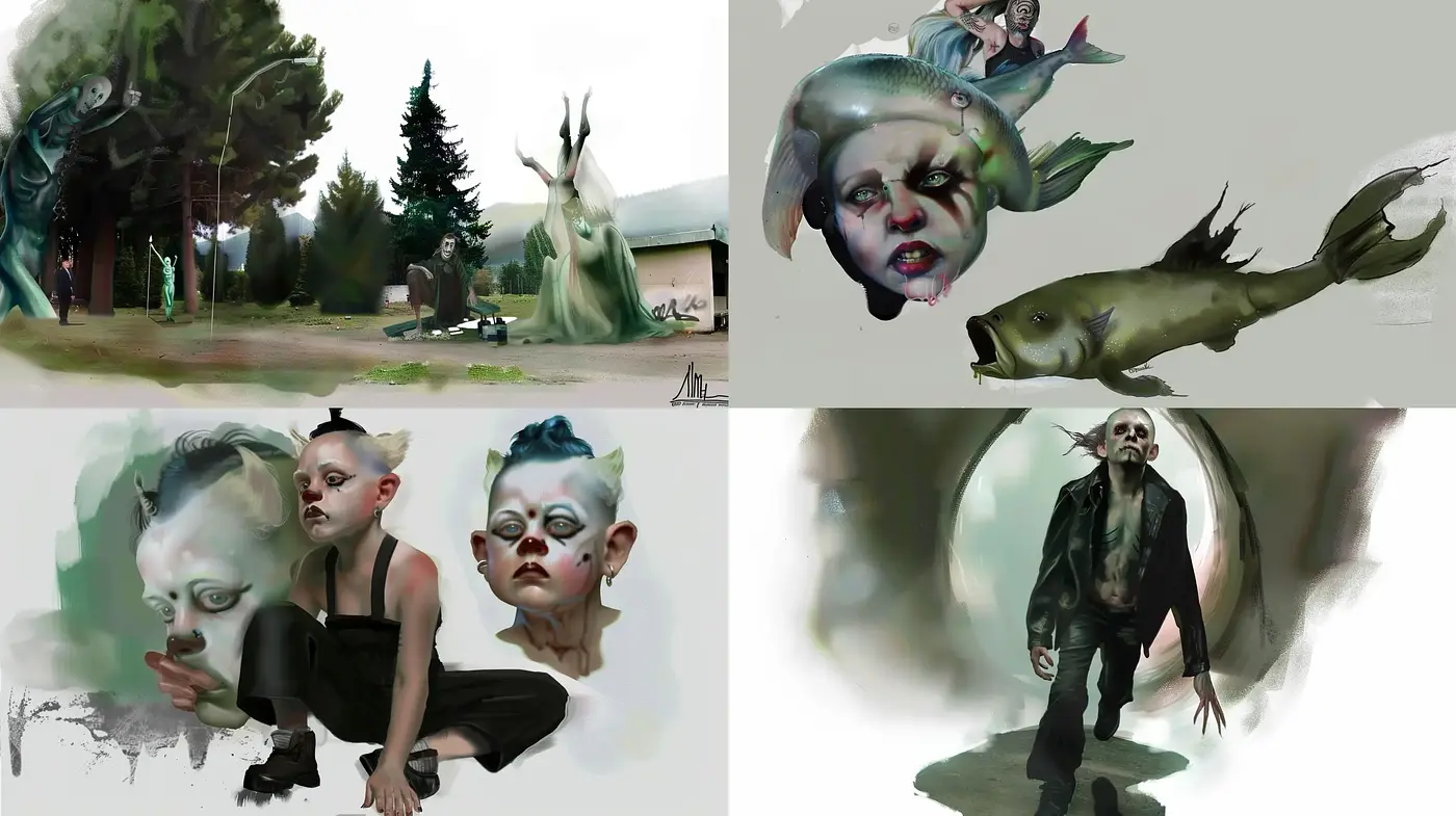 Surreal Ethereal Dreamscape with Soft Brushwork - Midjourney sref style