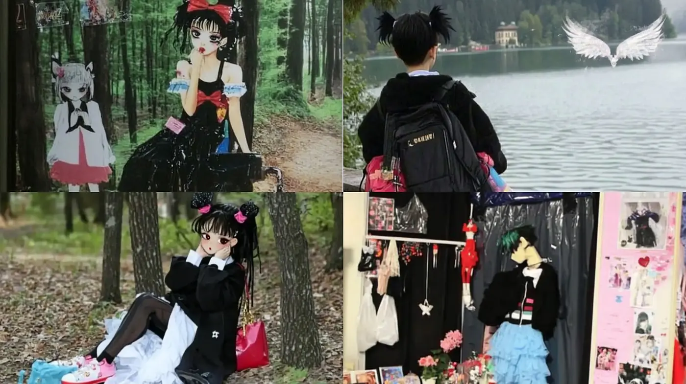 Whimsical Anime Fusion with Stylized Natural Backdrops - Midjourney sref style