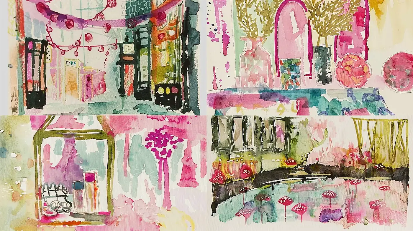 Whimsical watercolor with a vintage charm and playful atmosphere - Midjourney sref style