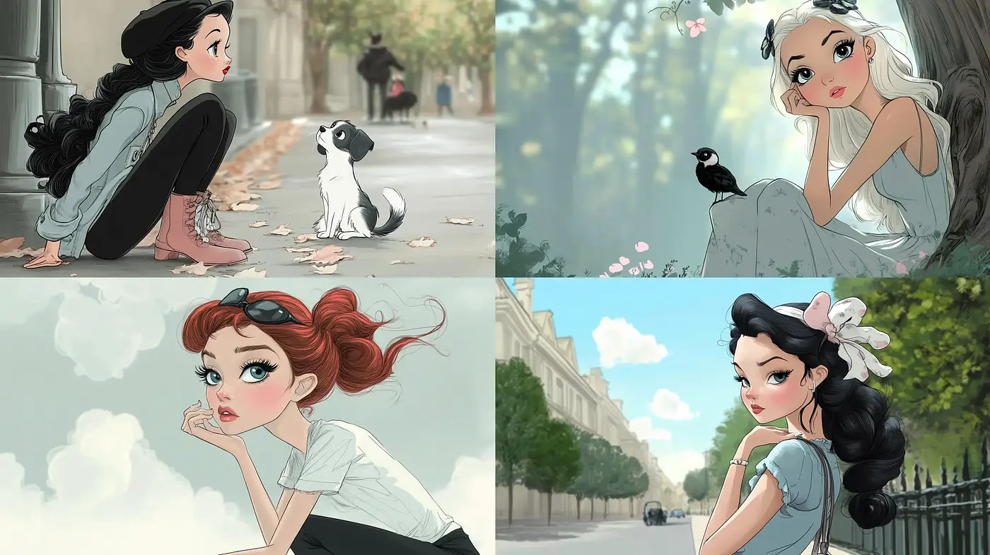 Softly Stylized Animation with Serene Urban Backdrop - Midjourney sref style