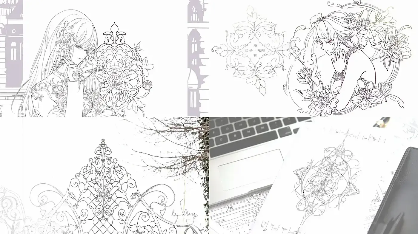 Elegant and Serene Illustrative Aesthetic with Botanical Elements - Midjourney sref style