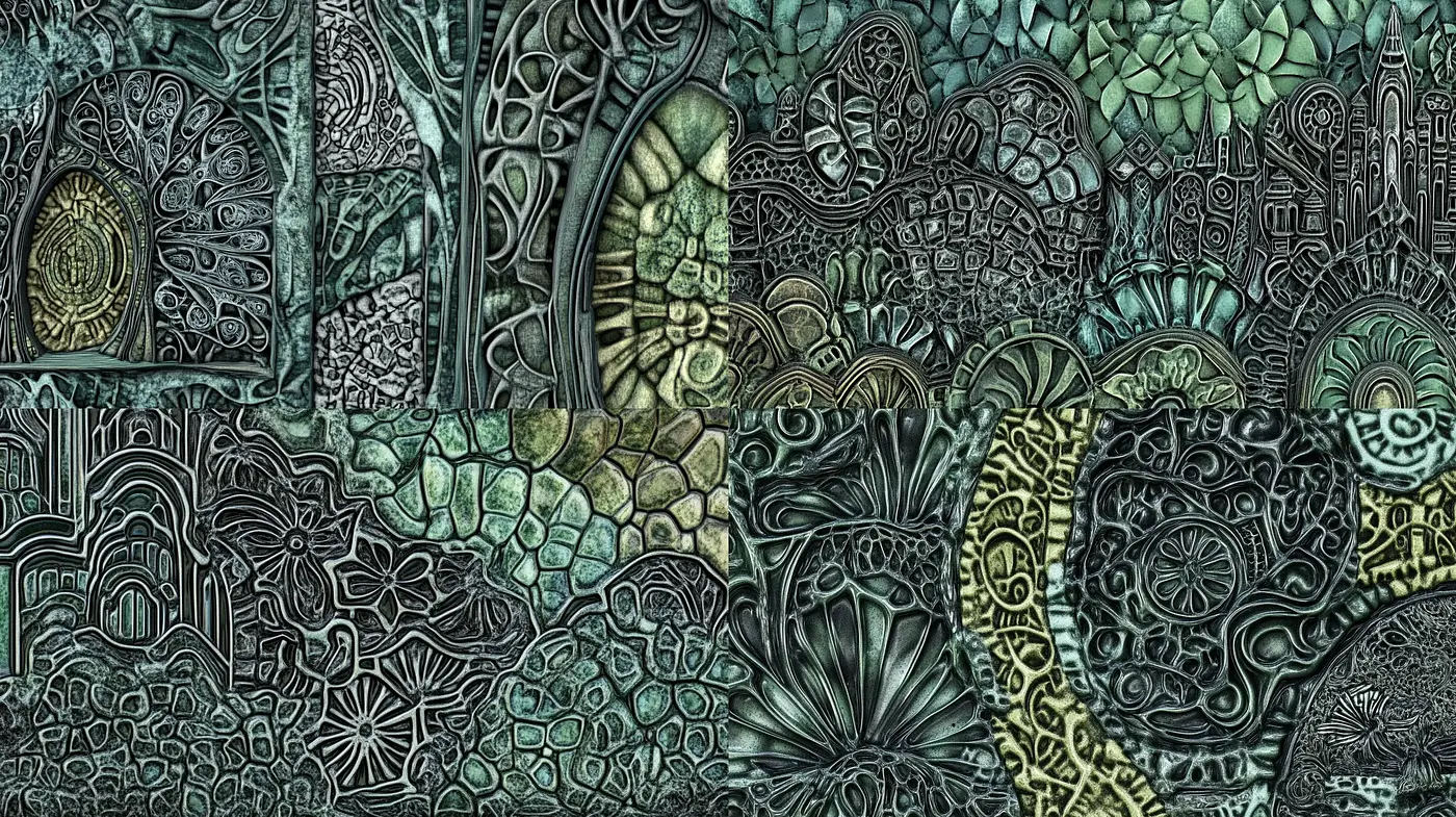 Ethereal Aquatic Dreamscape in Psychedelic Art Nouveau - Midjourney sref style