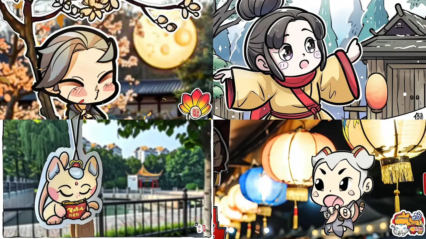 Charming and Playful Cartoon Aesthetic with Cultural Elements - Midjourney sref style