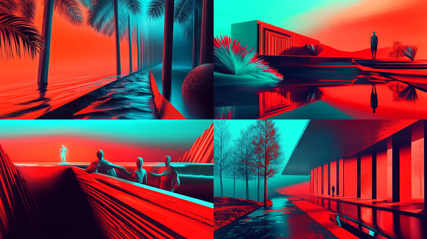 Crimson Dusk: A Synthwave-Inspired Aesthetic Fusion - Midjourney sref style