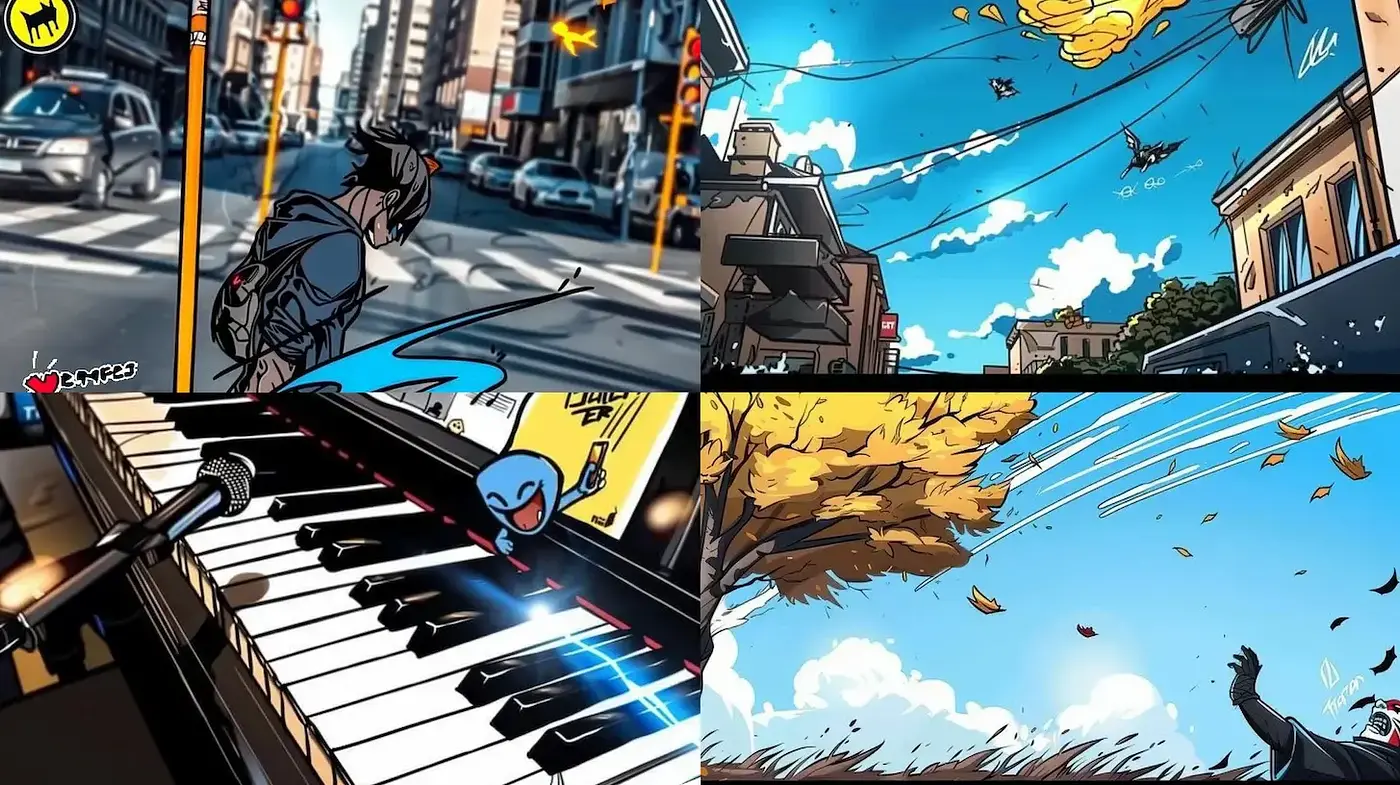 Vibrant, dynamic comic-inspired aesthetic with a blend of urban elements - Midjourney sref style