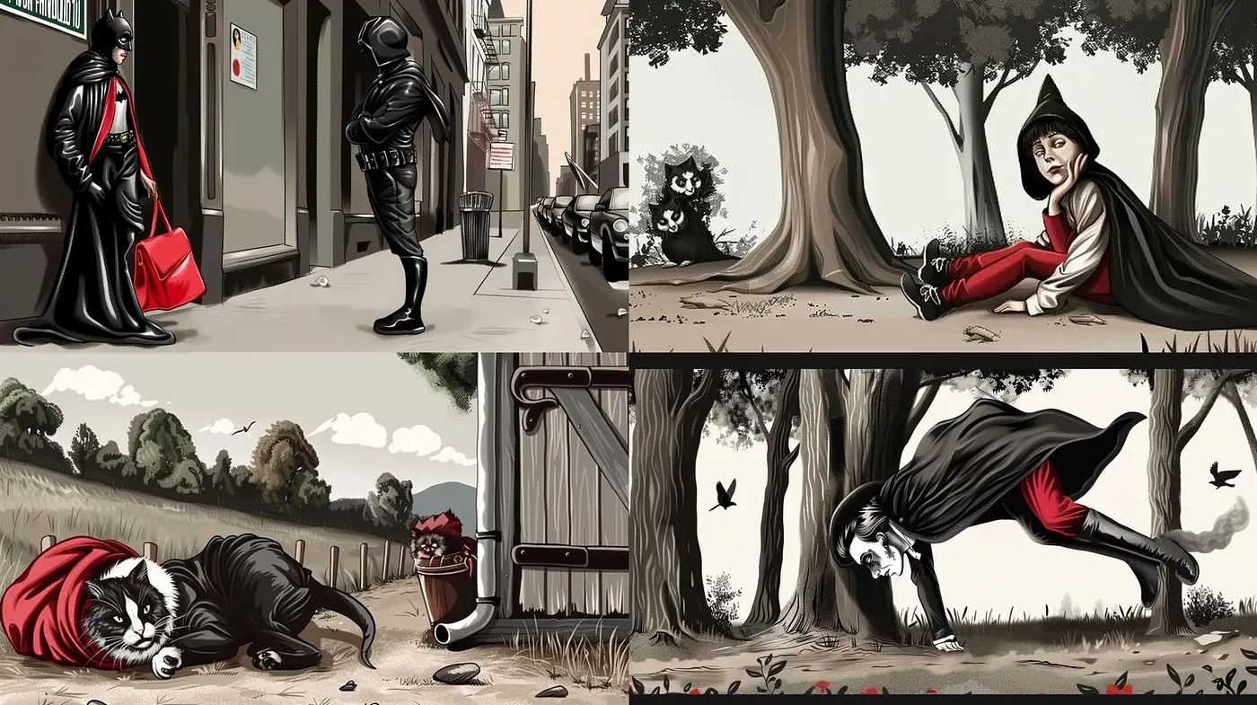 Stylized Graphic Novel Aesthetic with a Gothic Twist - Midjourney sref style