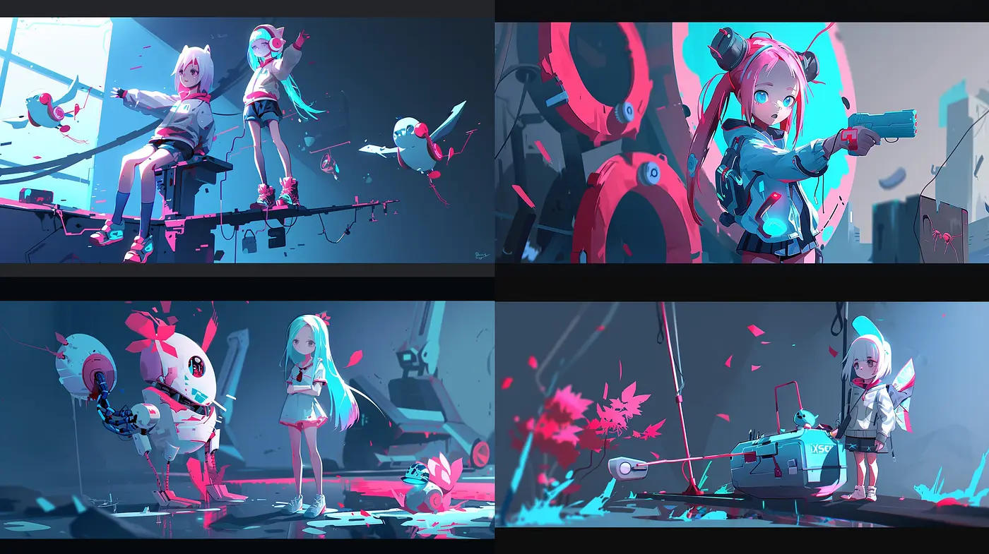 Ethereal Cyberdreams: An Amalgamation of Anime Inspiration and Neon-Infused Modernity - Midjourney sref style