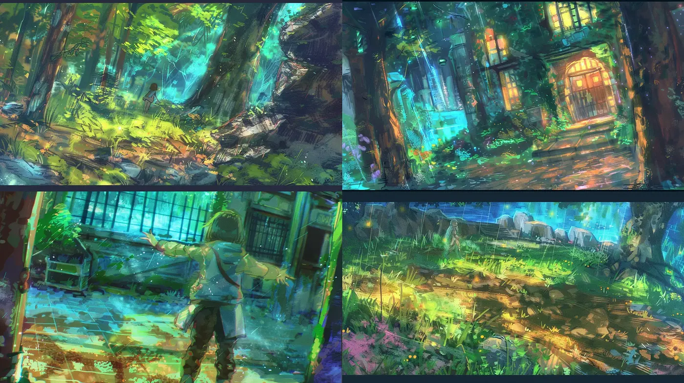 Luminous Enchanted Wilderness in Expressive Brushwork - Midjourney sref style