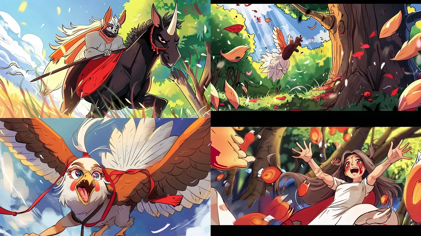 Enchanted Whimsy: A Vivid and Lively Comic-Inspired Tapestry - Midjourney sref style