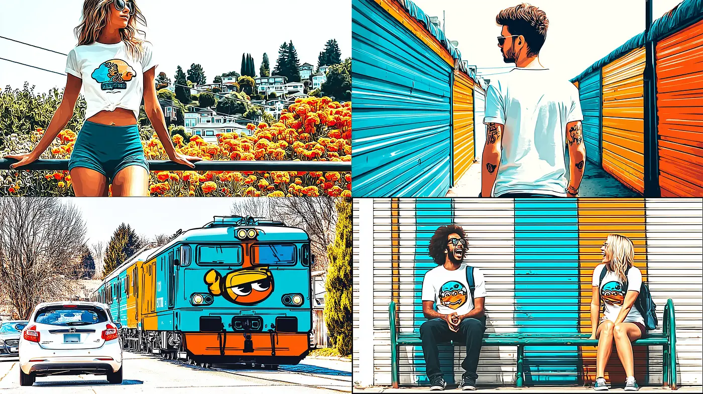 Vibrant and dynamic imagery with a playful urban aesthetic - Midjourney sref style