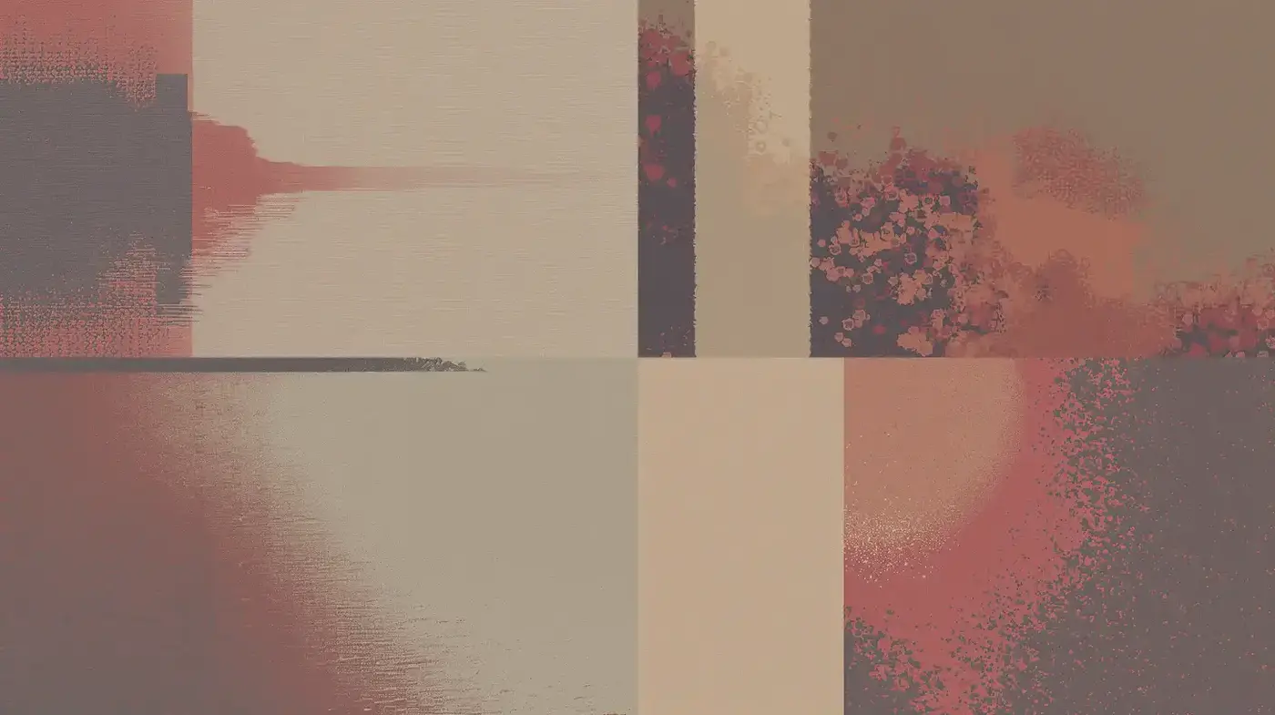 Warm Tonal Abstracts with Textured Harmony - Midjourney sref style