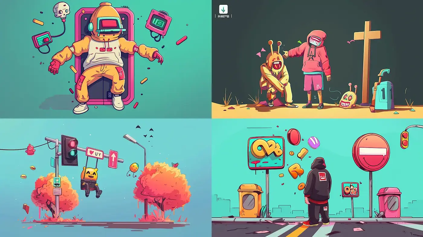Vibrant and Whimsical Pop Art with Retro Futurism Influences - Midjourney sref style