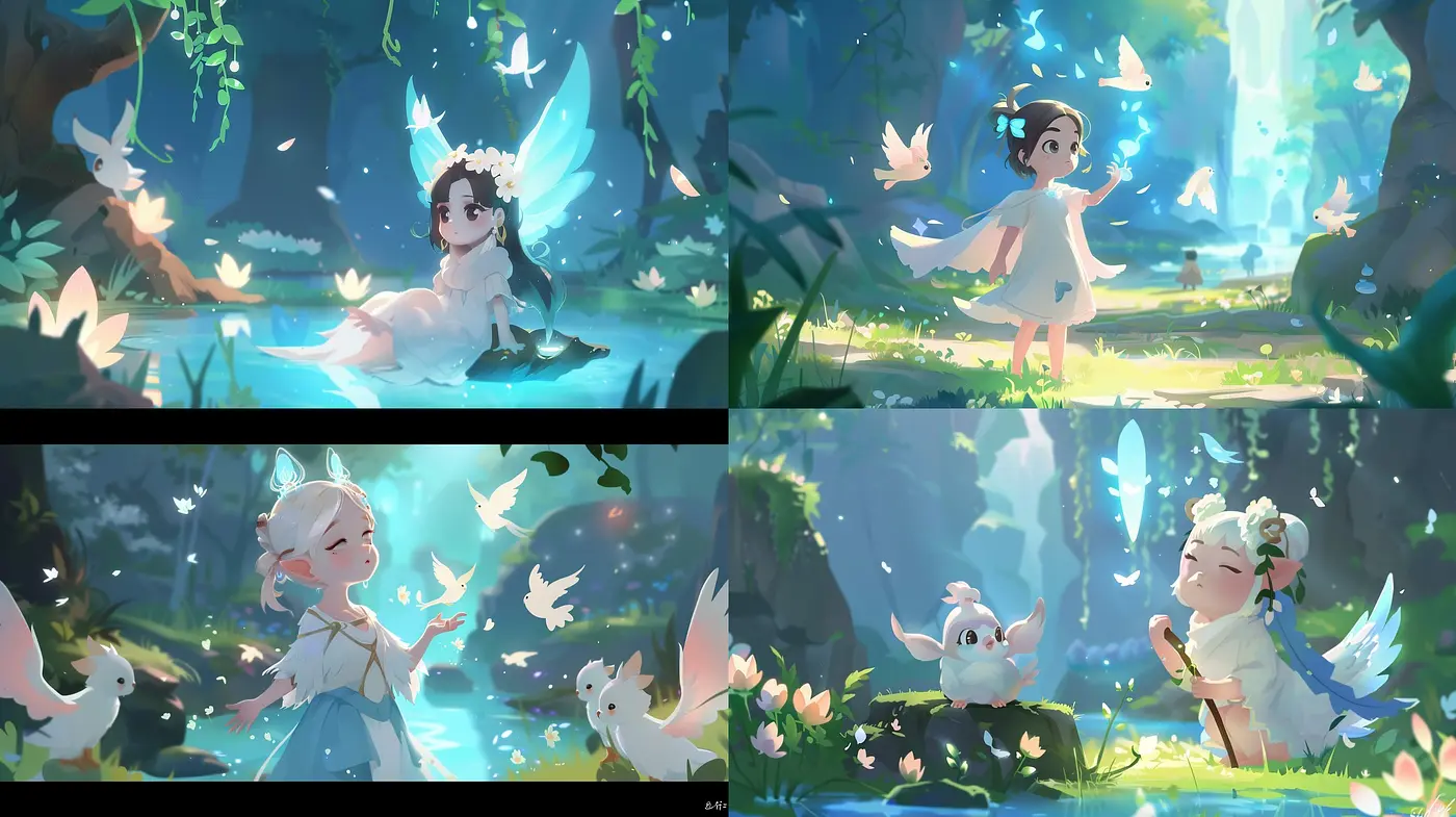 Enchanted Forest Whimsy: A Serene Harmony of Pastel Dreams and Ethereal Light - Midjourney sref style