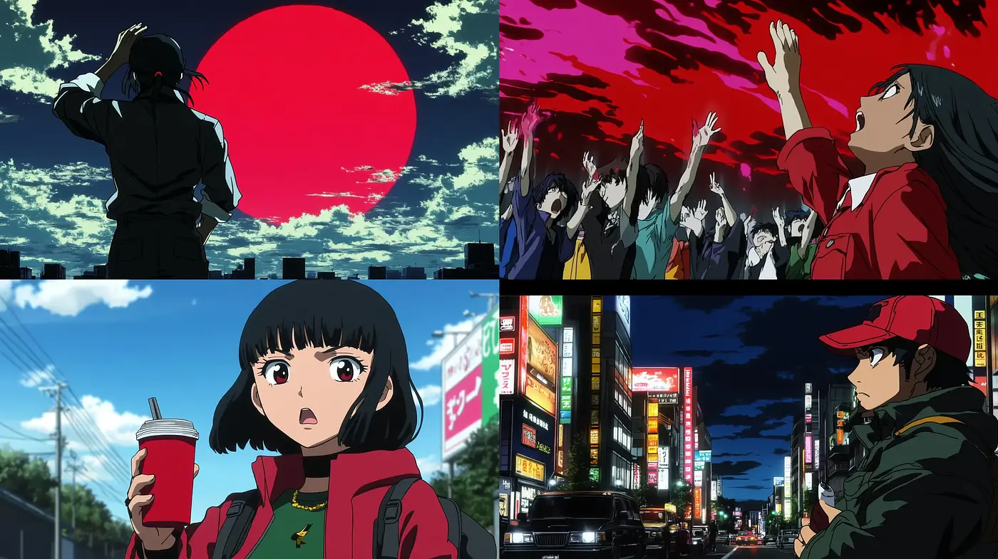 Vivid Anime-Inspired Illustrations with a Nighttime Ambiance - Midjourney sref style