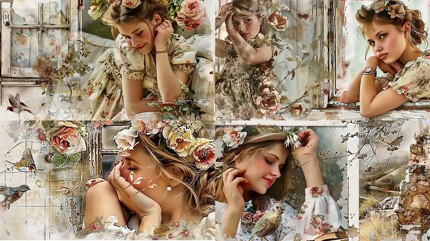 Whimsical Floral Dreamscape in Oil Paint Brushstrokes - Midjourney sref style