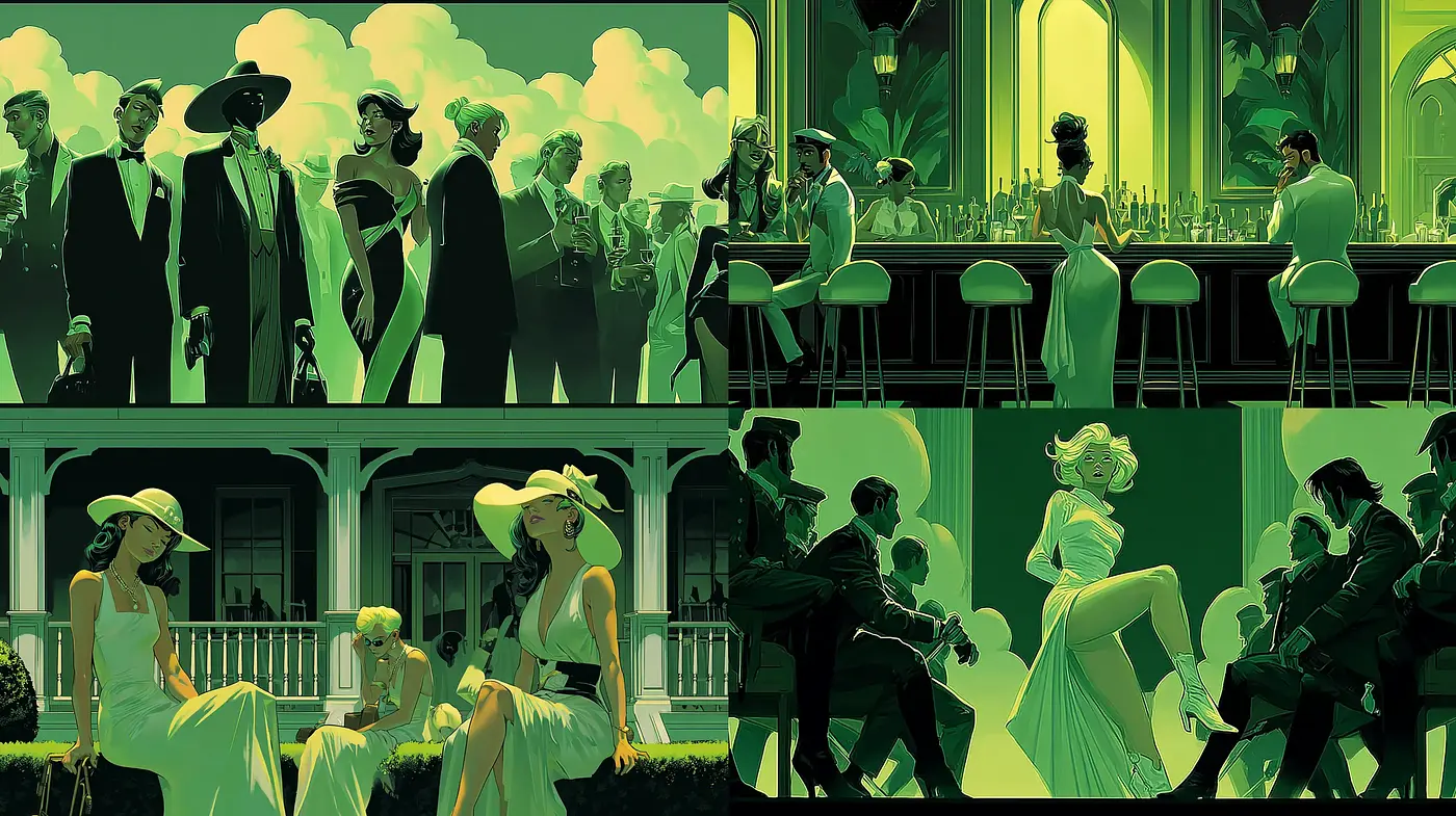 Stylized Art Deco Inspired with a Modern Twist - Midjourney sref style