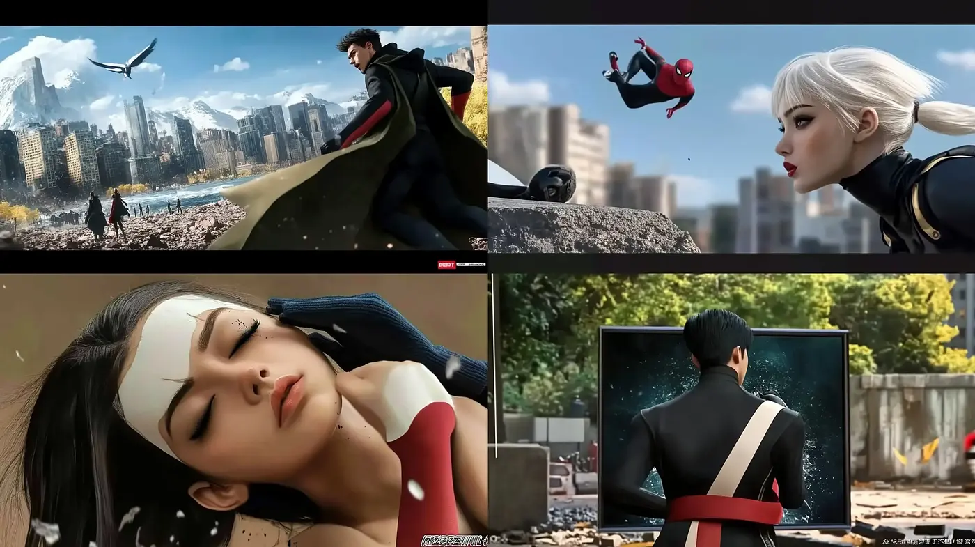 Dynamic Superhero Narrative in Digital Brushwork - Midjourney sref style