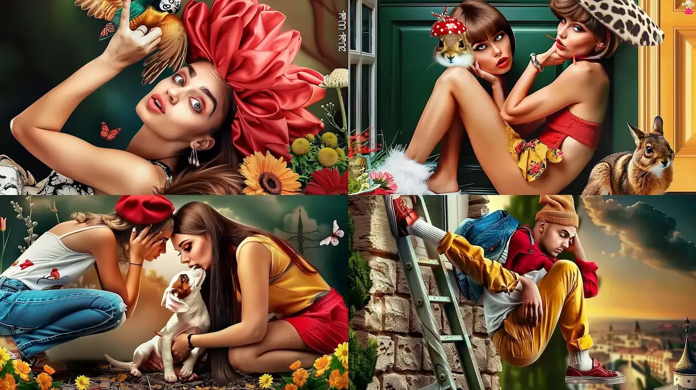 Playful and Whimsical Pop Art with Vibrant Colorful Elements - Midjourney sref style