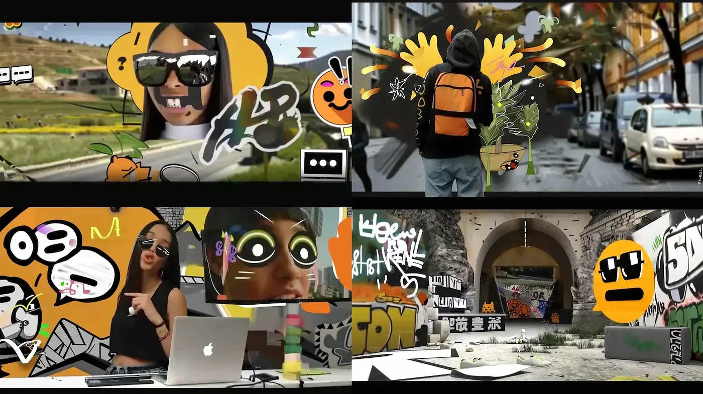 Vibrant urban pop art style with a playful and youthful twist - Midjourney sref style