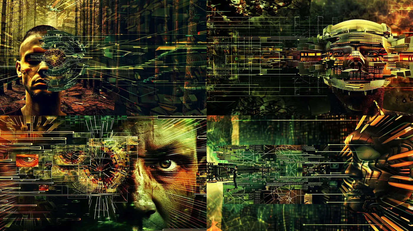 Futuristic Techno-Symbiosis: An Exploration of Digital Humanity and Cybernetic Organics - Midjourney sref style