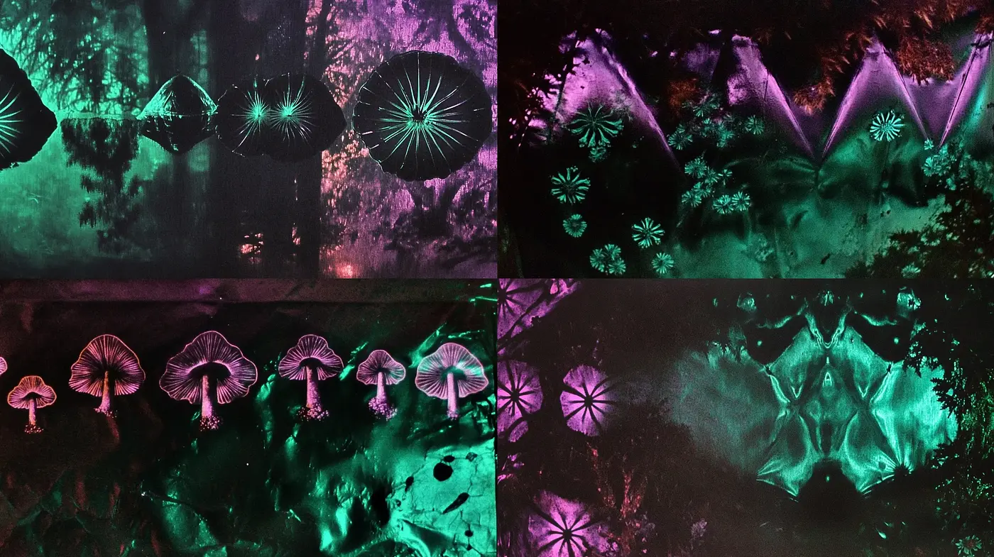 Ethereal Neon Botanicals — A Consistent Exploration in Luminous Flora - Midjourney sref style