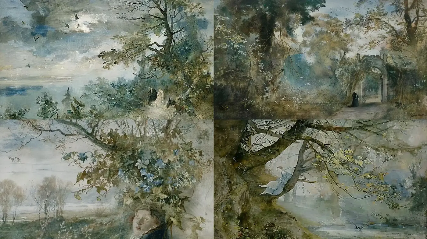 Ethereal Arcadian Landscapes: A Dreamlike Fusion of Nature and Reverie - Midjourney sref style