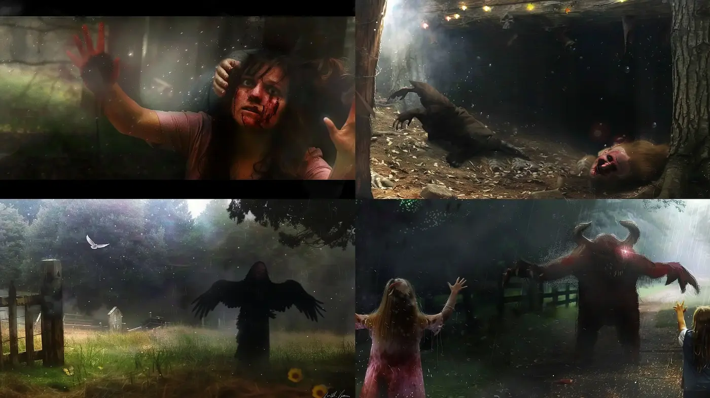 Eerie Atmospheric Cinematography with a Surrealistic Touch - Midjourney sref style