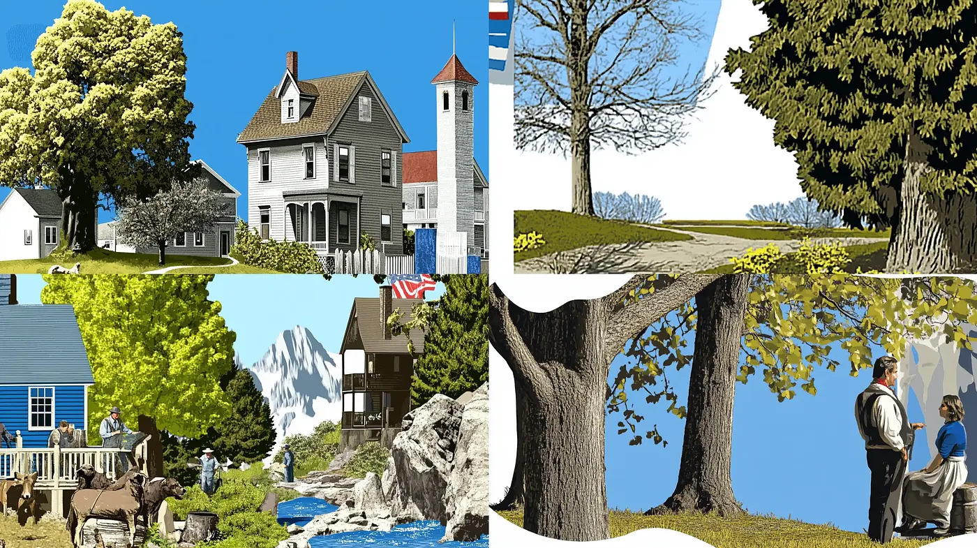 Idyllic Americana in a Serene Pastoral Setting - Midjourney sref style
