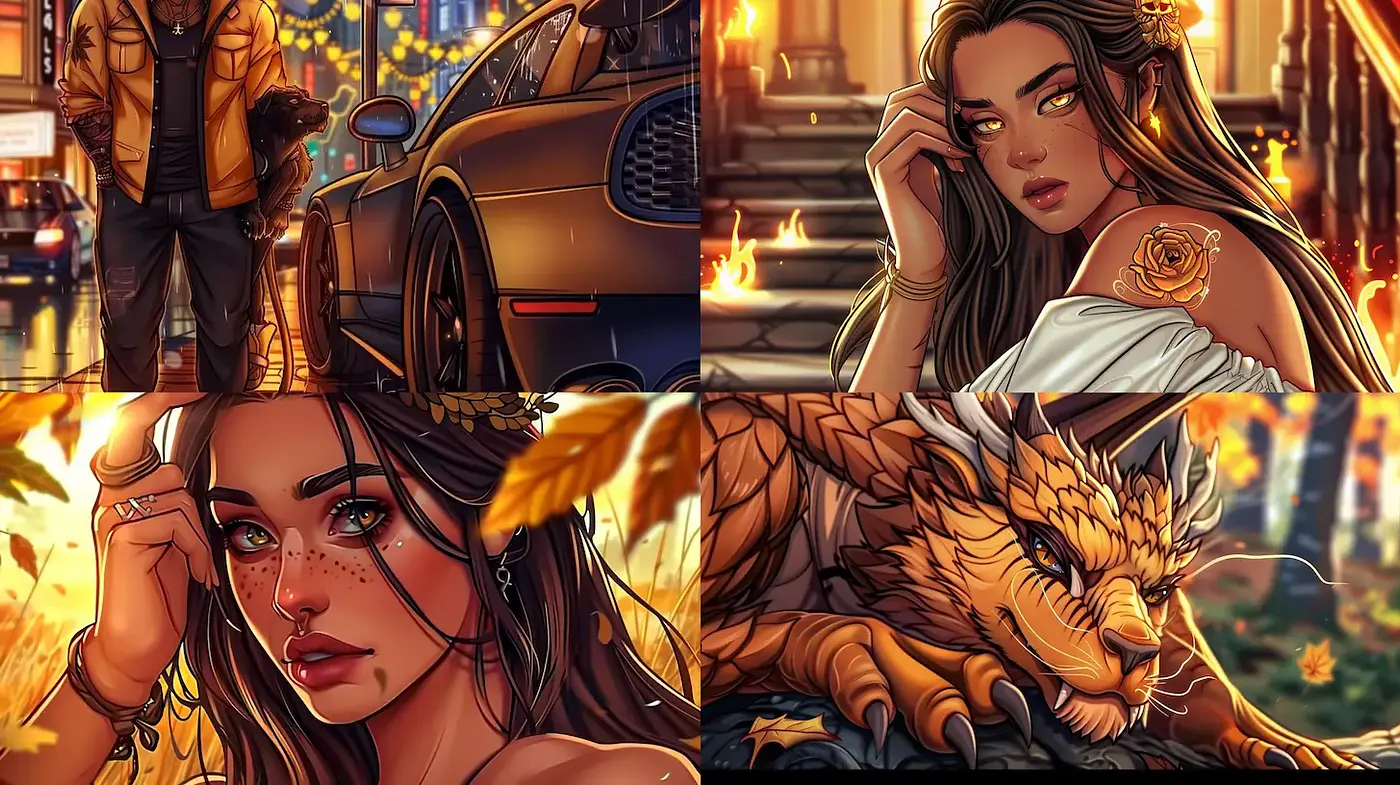Vibrant, detailed illustrative style with fantasy elements - Midjourney sref style