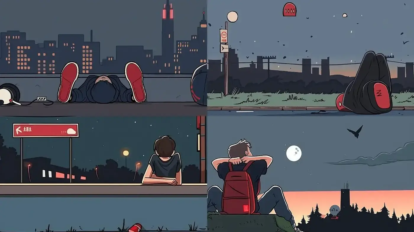 Contemporary Urban Scene with a Sense of Solitude and Reflection - Midjourney sref style