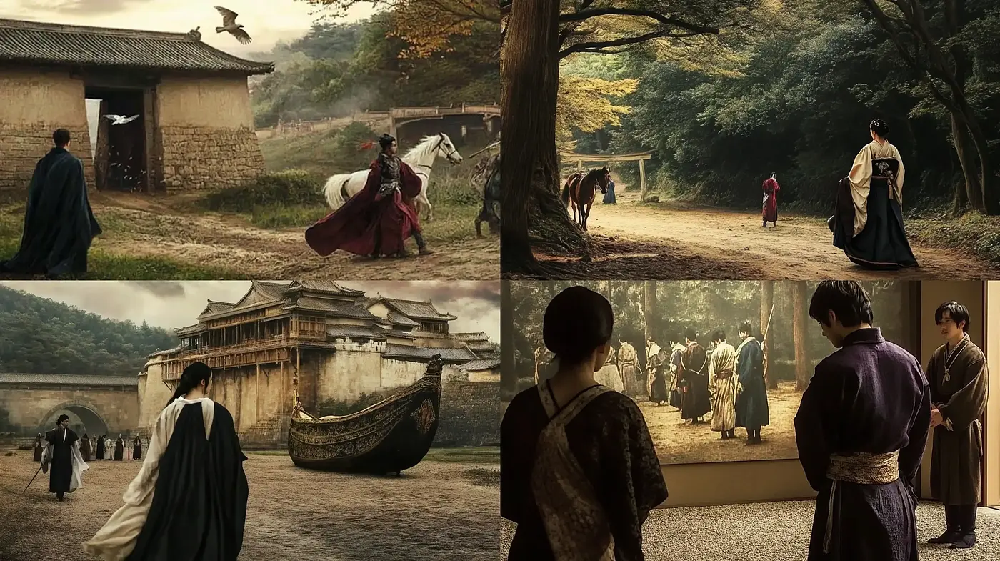 Evocative Historic East Asian Cinematography Aesthetics - Midjourney sref style