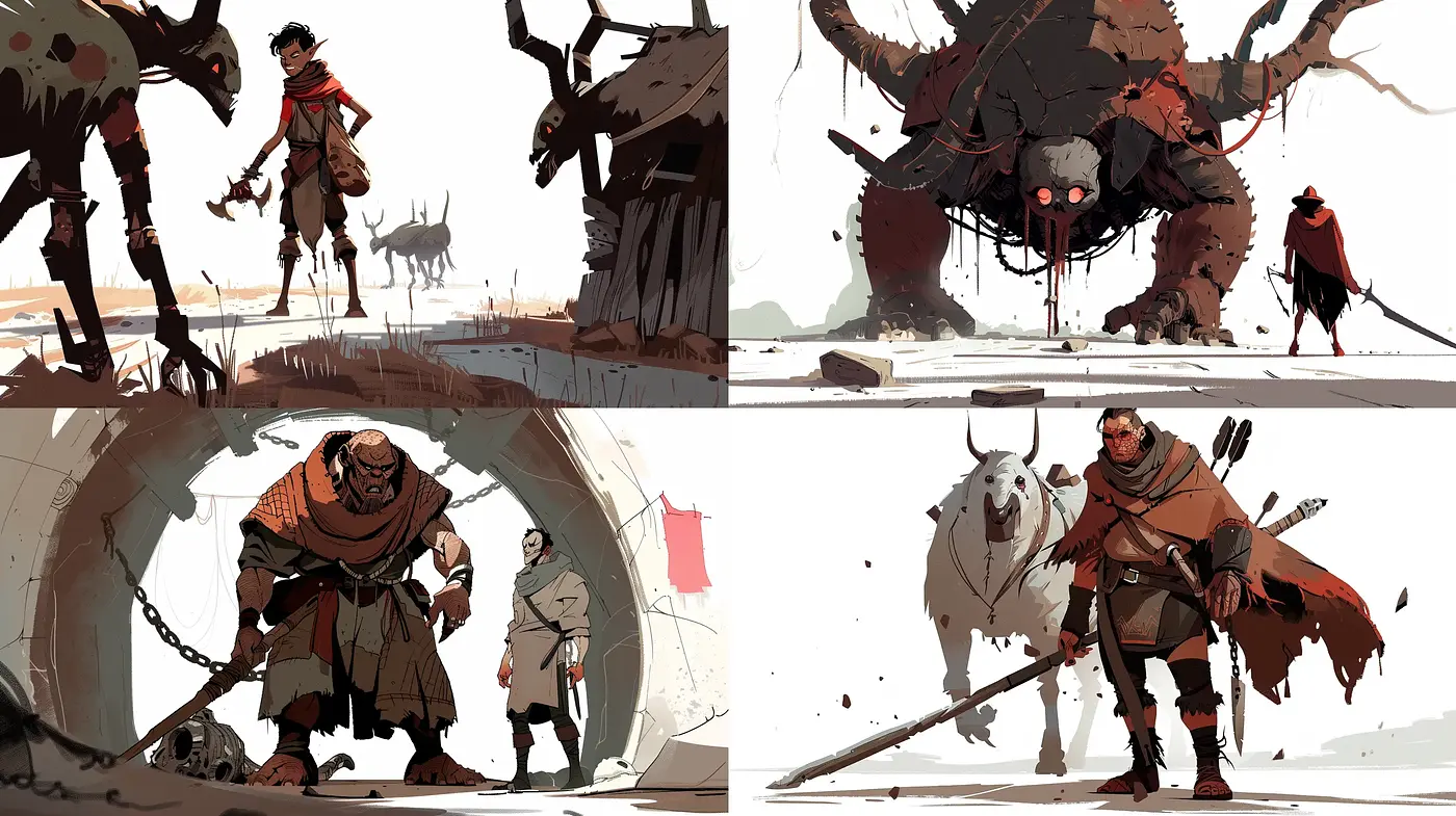 Epic Saga of Brushwork and Warm Tones - Midjourney sref style