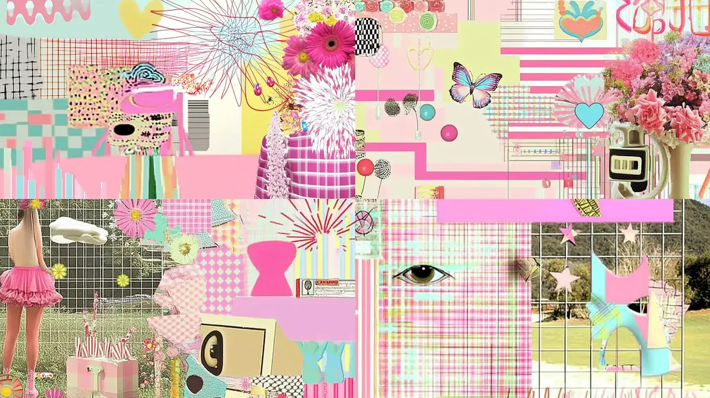 Eclectic Patchwork of Digital Collage and Contemporary Pop - Midjourney sref style