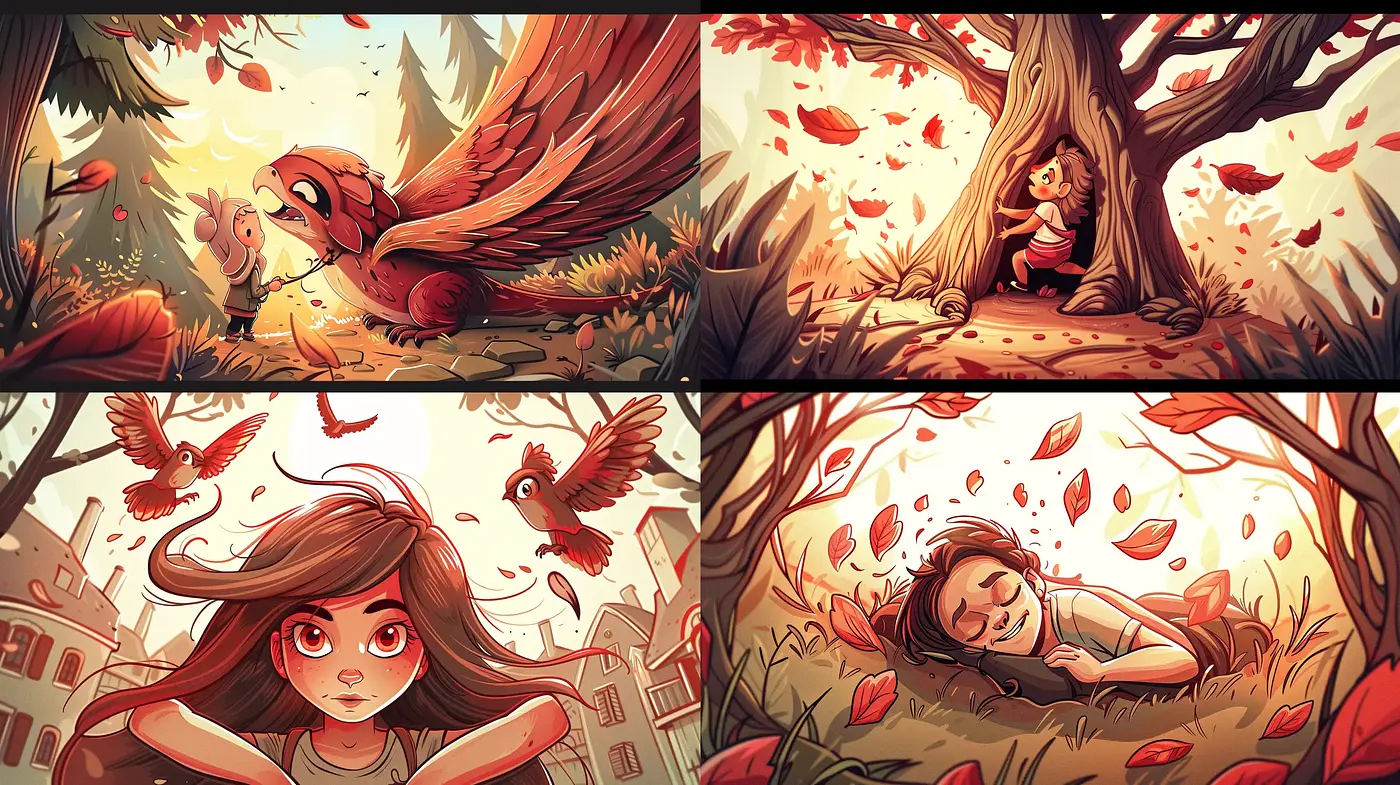 Warm Autumn Tales: A Storybook-Inspired Enchantment - Midjourney sref style