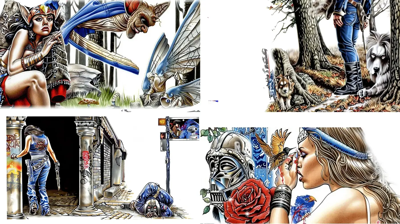 Hyper-detailed Surreal Fantasy Illustration - Midjourney sref style