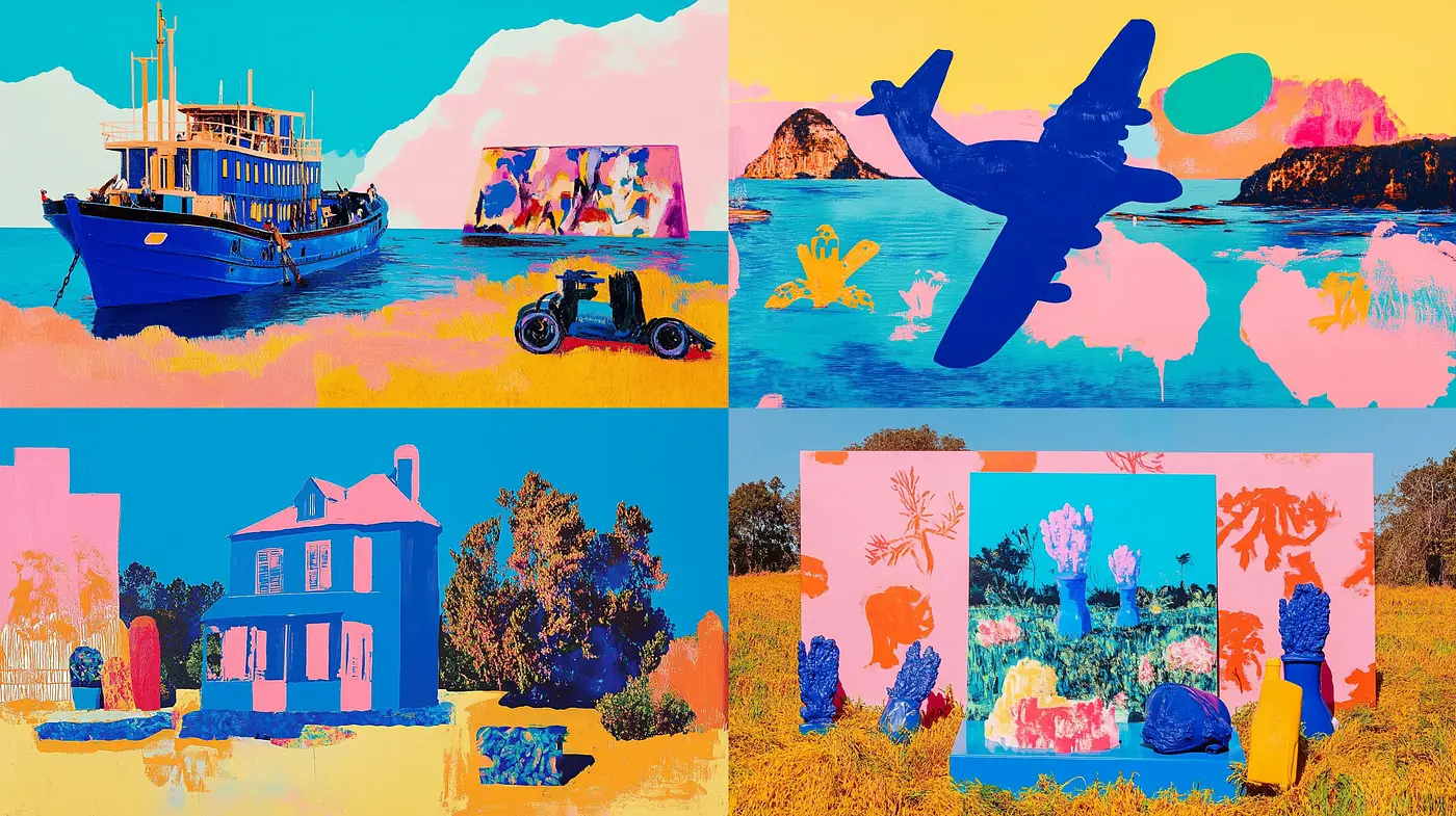 Vibrant Serenity: A Synthesis of Vivid Hues and Tranquil Scenes - Midjourney sref style