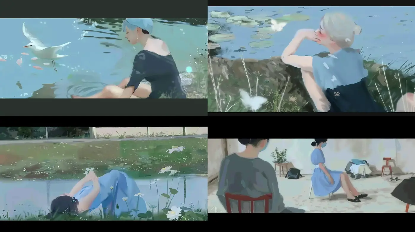 Serene Pastoral Impressions with a Watercolor Essence - Midjourney sref style