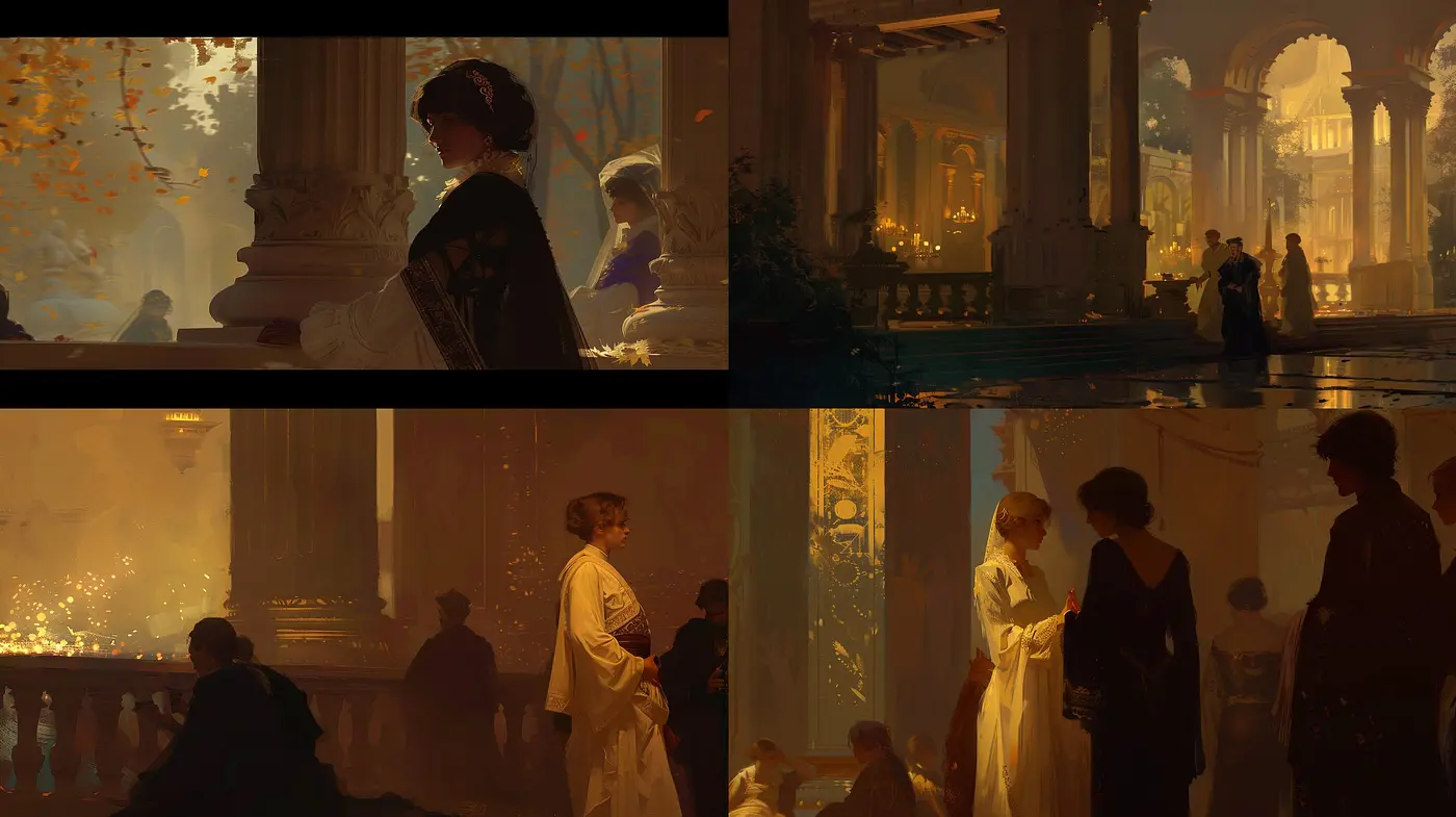 Warm Hues and Soft Lighting: A Homage to Classic Romanticism and Baroque Influences - Midjourney sref style