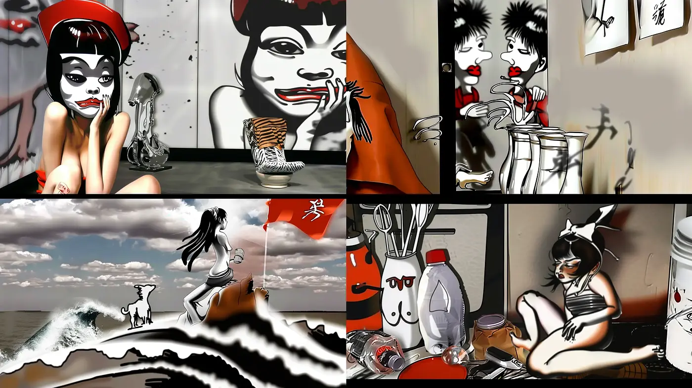 Eclectic Pop Art Fusion with Graphical Novel Overtones - Midjourney sref style