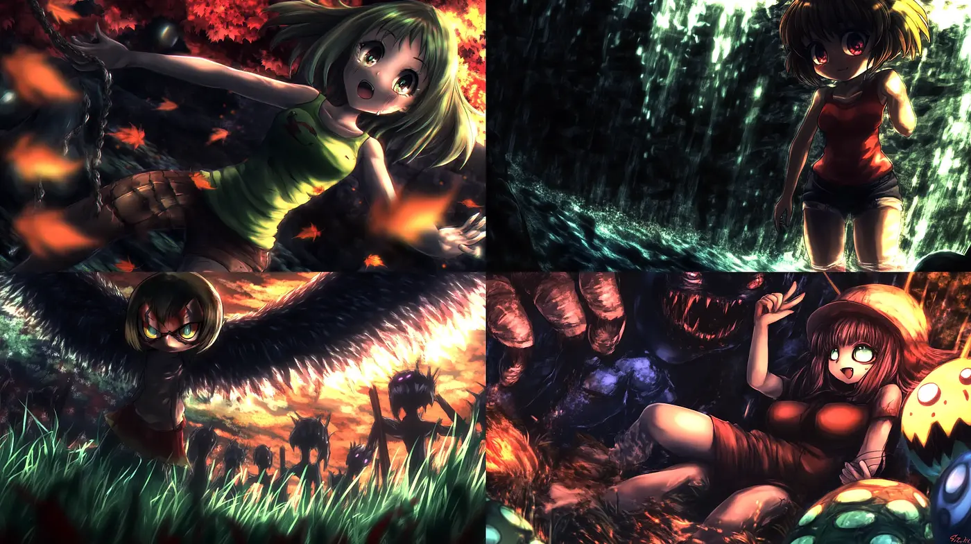 Ethereal Anime Dreamscapes with Vivid Textures and Intense Emotion - Midjourney sref style