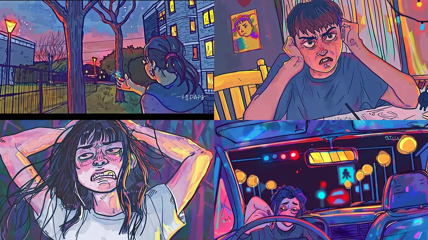 Vibrant and expressive illustration style with emotional depth - Midjourney sref style