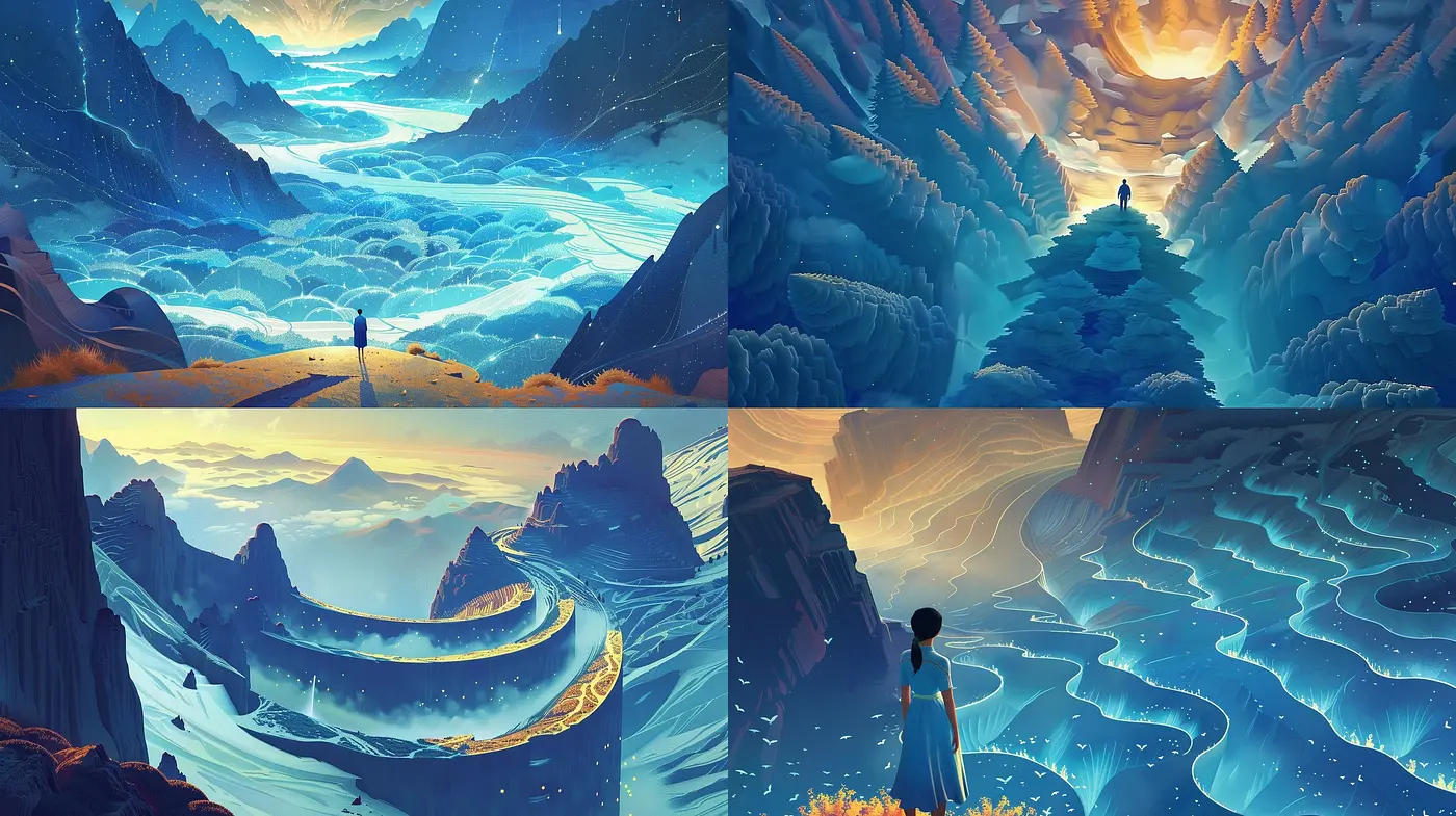 Ethereal Dreamscape Visions: A Fusion of Surrealism and Digital Artistry - Midjourney sref style