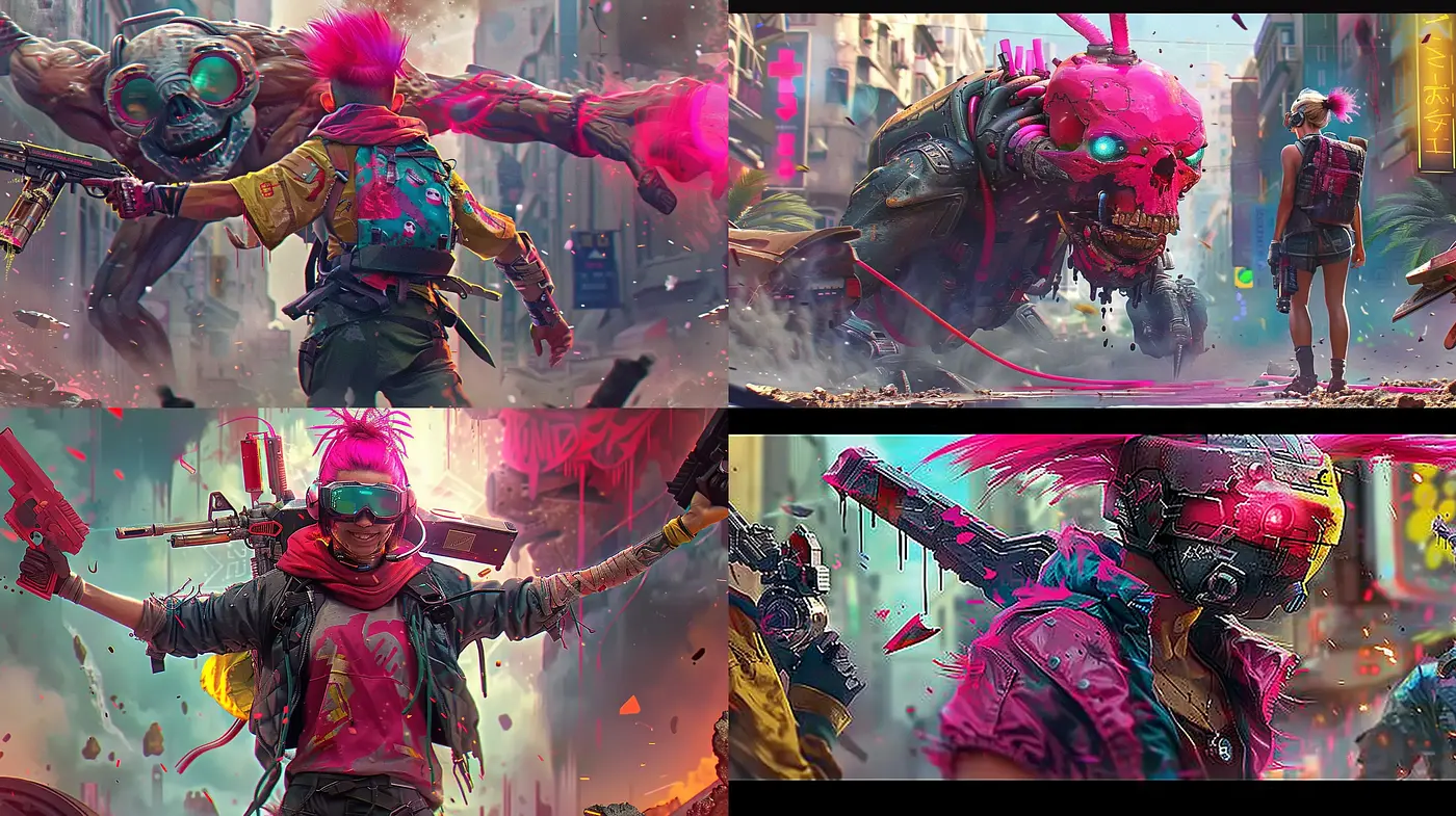 Cyberpunk Resurgence with Vivid Neon Contrasts - Midjourney sref style