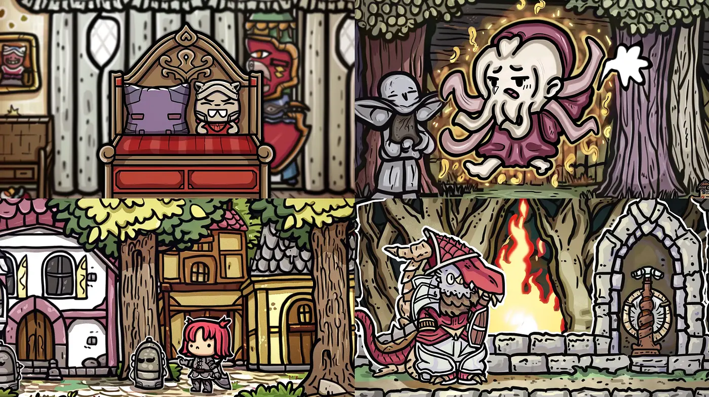 Fantastical Storybook Adventure: A Stylized Journey Through Fanciful Scenarios - Midjourney sref style