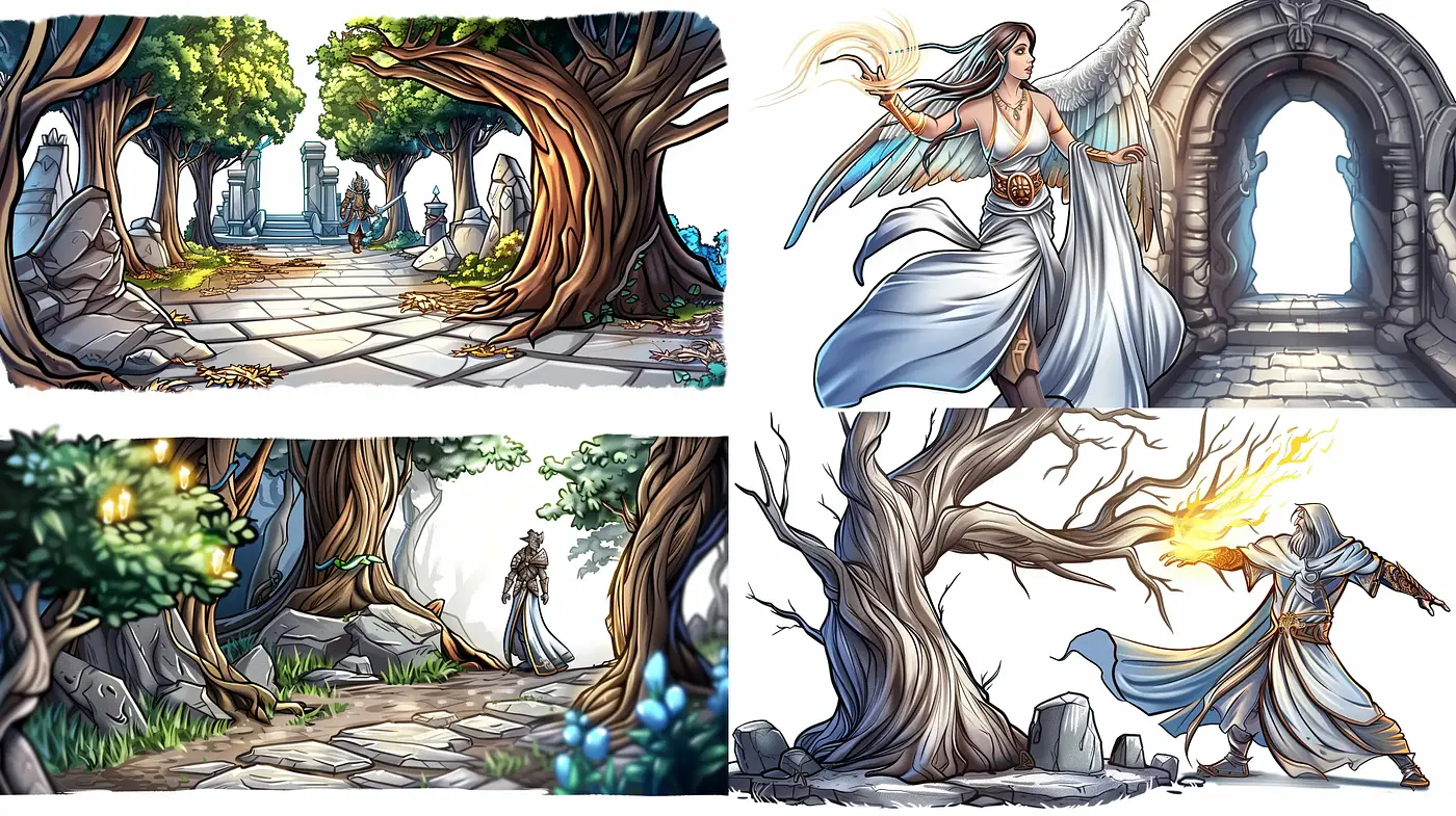 Ethereal Fantasy Dreamscape with Vivid Storybook Illustration Techniques - Midjourney sref style
