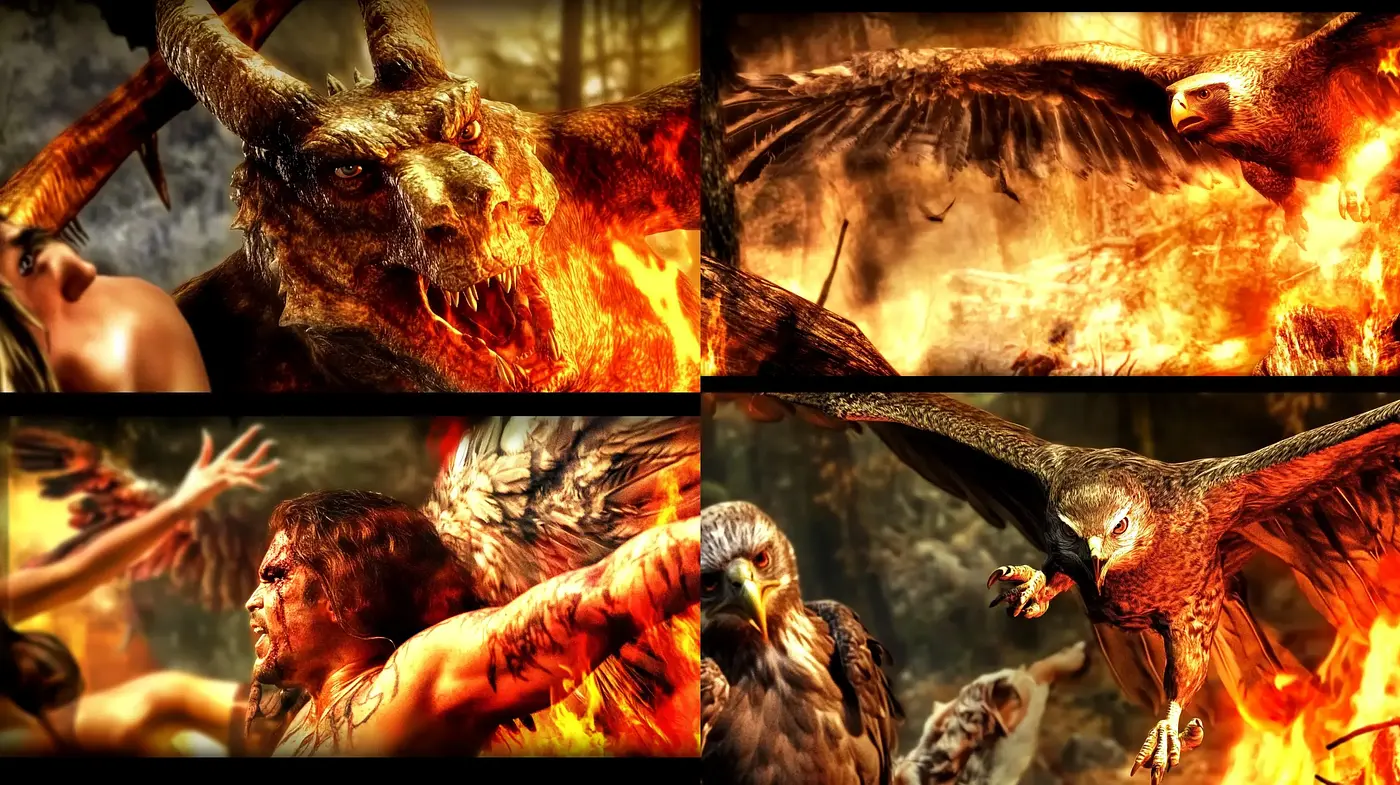 Blazing Fury and Primal Instincts: A Study of Raw Emotion in Expressionistic Imagery - Midjourney sref style