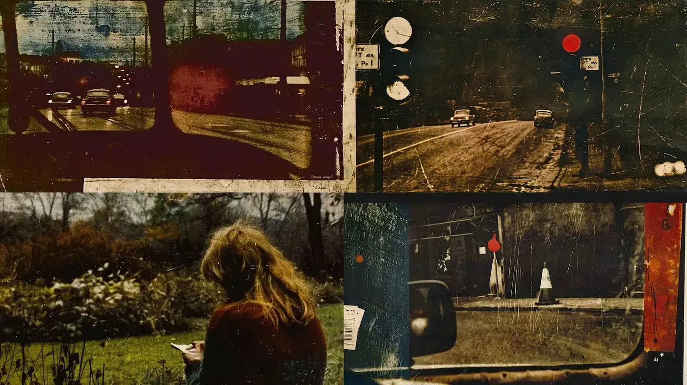 Surreal Nostalgic Atmosphere with Retro Urban Elements - Midjourney sref style