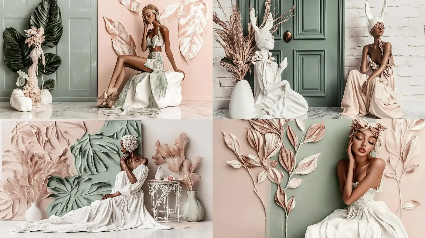 Ethereal Botanical Elegance in Pastel Harmony - Midjourney sref style